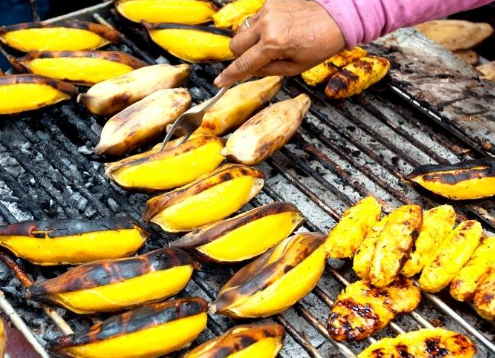 Banana na churrasqueira