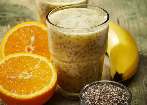 Suco de laranja com chia