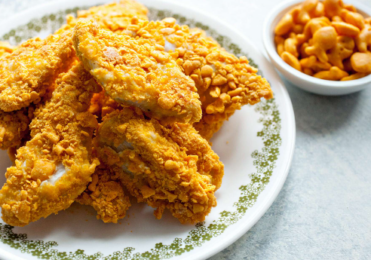 Frango empanado com farinha de aveia