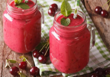 Suco de cereja com leite